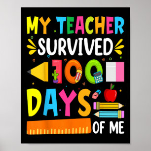 100 Tage Schuljunge Mädchen Kinder Lehrerin Gesche Poster