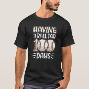100 Tage Schuljungen-Shirt Mit Einem Ball Baseball T-Shirt
