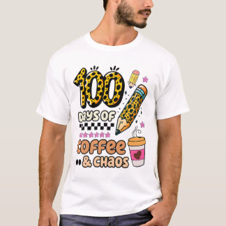 100 Tage Schulkaffee über 100 Tage Leopard T-Shirt