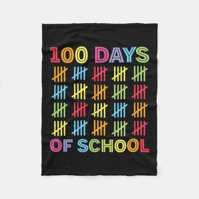 100 Tage Schulkinder 100. Schultag Fleecedecke (Vorderseite)