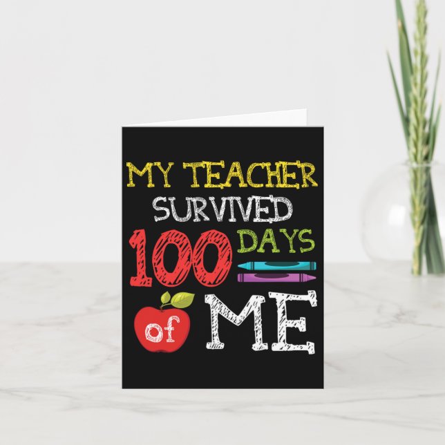 100 Tage Schulkinder 100. Schultag Karte (Vorderseite)