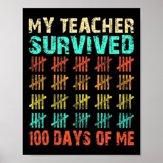 100 Tage Schulkinder 100. Schultag Poster (Vorne)