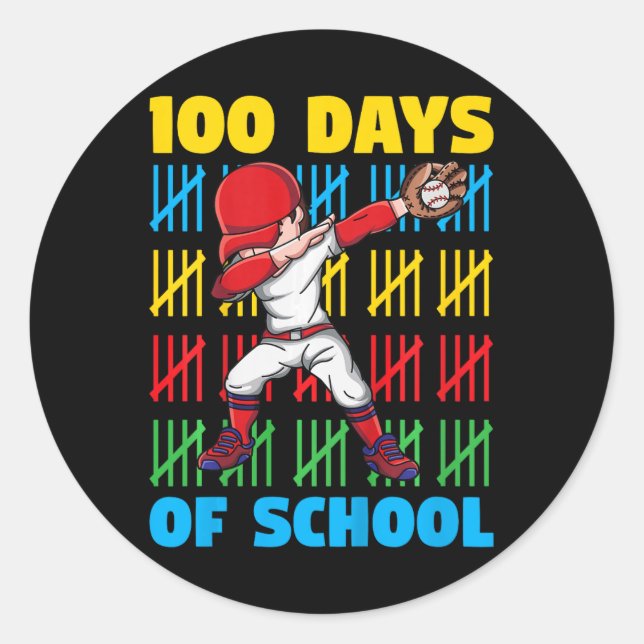 100 Tage Schulkinder 100. Schultag Runder Aufkleber (Vorderseite)