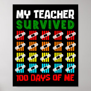 100-Tage-Schulkinder 100. Tag der Schulkostüme Poster