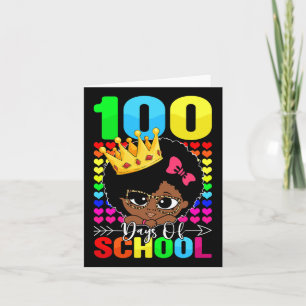 100 Tage Schulkinder Mädchen Schwarzes Afrika Amer Karte