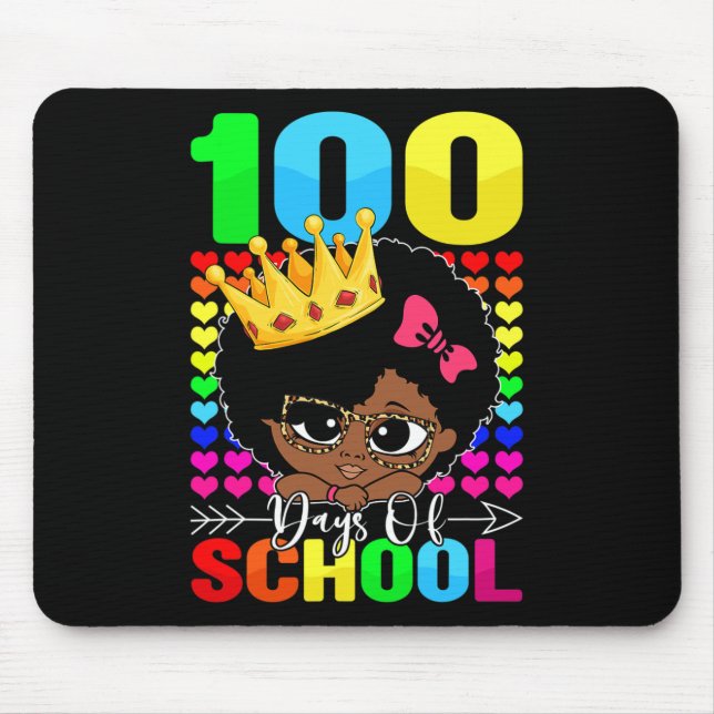 100 Tage Schulkinder Mädchen Schwarzes Afrika Amer Mousepad (Vorne)