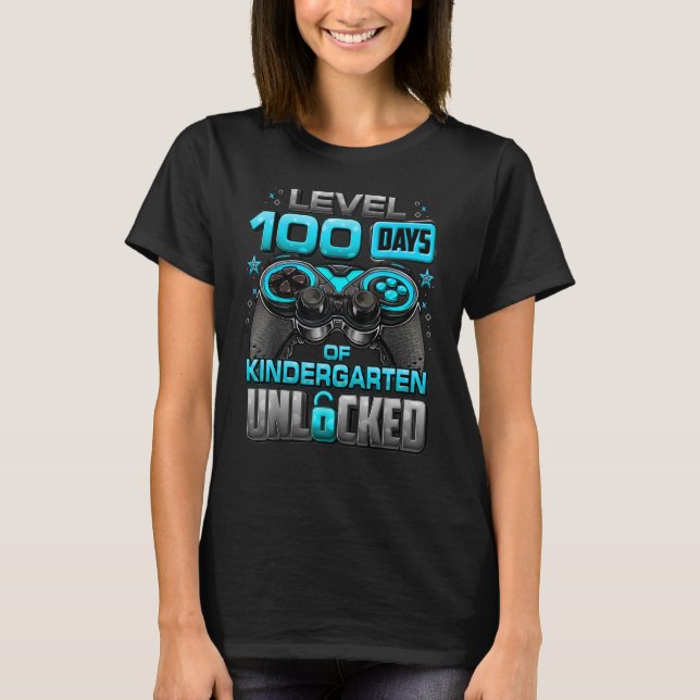 100 Tage Schulkindergarten-Stufe Entsperrung T-Shirt (Vorderseite)