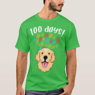 100 Tage Schulkostüm Junge Mädchen Hund Golden T-Shirt