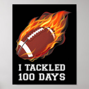 100 Tage Schulkostümfußballspielerinnen und -spiel Poster