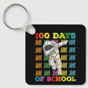 100 Tage Schullehrer Astronaut Schlüsselanhänger