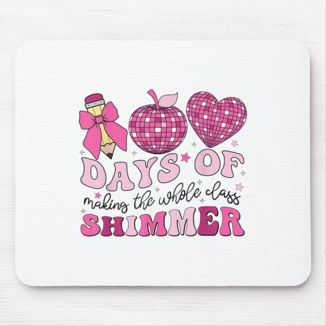 100 Tage Schullehrer Coquette Bow 100. Mousepad (Vorne)