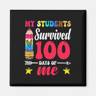 100 Tage Schullehrer farbenfroher Leopardenstift Magnet