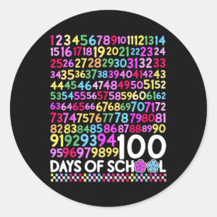 100 Tage Schullehrer Kind 100 Tage Mathematik Zahl Runder Aufkleber