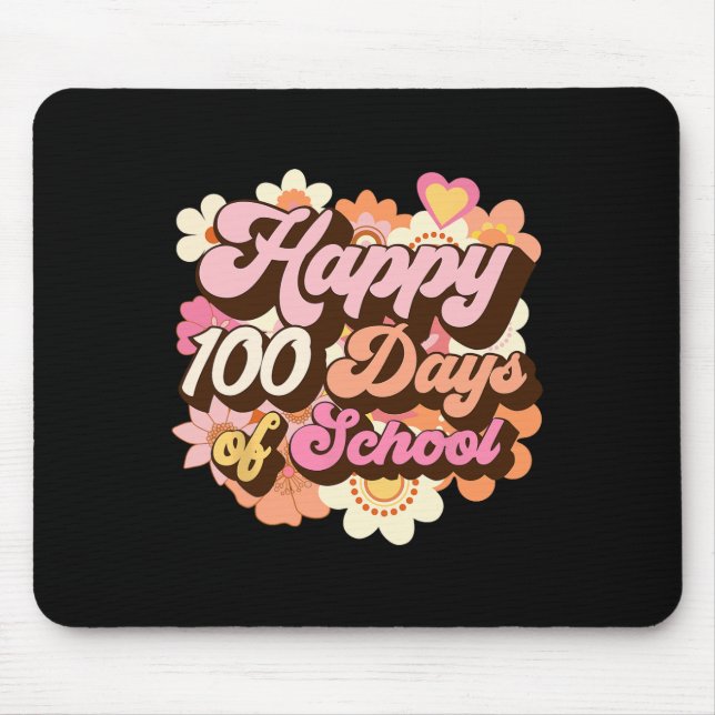 100 Tage Schullehrer Kinder Groovy 100 Tag Mousepad (Vorne)