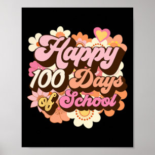 100 Tage Schullehrer Kinder Groovy 100 Tag Poster