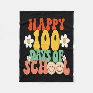 100 Tage Schullehrer Kinder Groovy Happy100. Fleecedecke