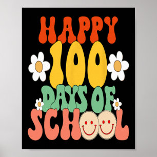 100 Tage Schullehrer Kinder Groovy Happy100. Poster