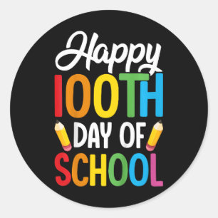 100 Tage Schullehrer Kinder Mädchen Jungen 100. Runder Aufkleber