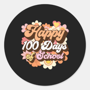 100 Tage Schullehrer Kinder Retro glücklich 100. Runder Aufkleber