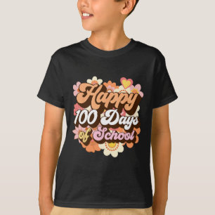 100 Tage Schullehrer Kinder Retro glücklich 100. T-Shirt