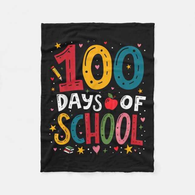 100 Tage Schullehrer Kindermädchen 2025 100. Fleecedecke (Vorderseite)