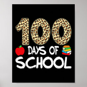 100 Tage Schullehrer Leopard 100. Tag der Schule Poster