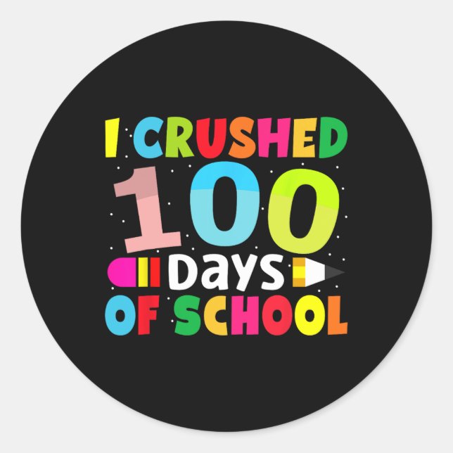 100 Tage Schullehrer oder Student 100. Runder Aufkleber (Vorderseite)
