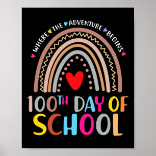 100 Tage Schullehrer Regenbogen 100 Tage Leopa Poster