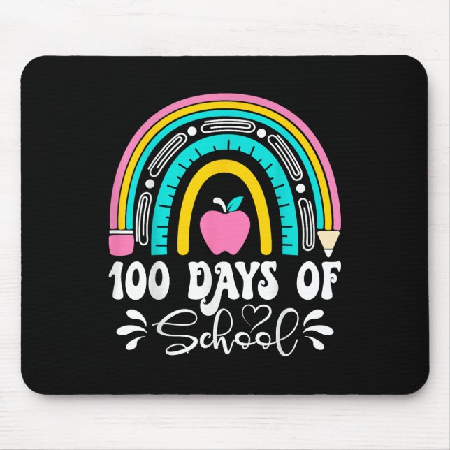 100 Tage Schullehrer Regenbogen am 100. Tag Mousepad (Vorne)
