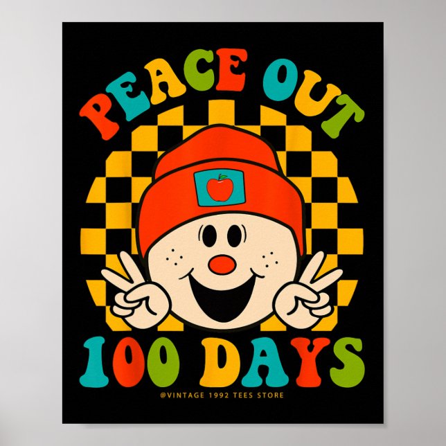 100 Tage Schullehrer Schüler Augen glücklich Poster (Vorne)