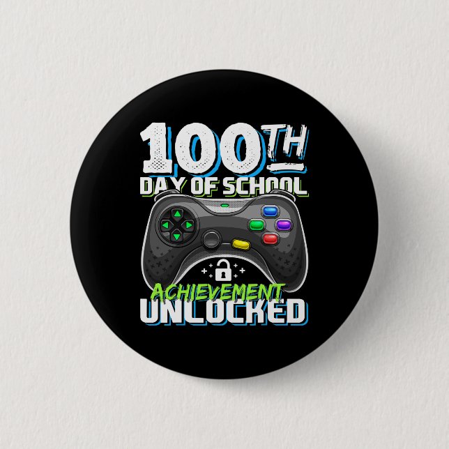 100 Tage Schulleistung - ungesichertes Videospiel Button (Vorderseite)
