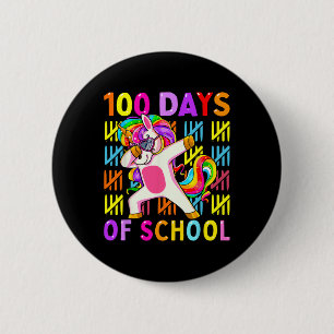 100 Tage Schulmädchen Kinder Einhorn Lover Button