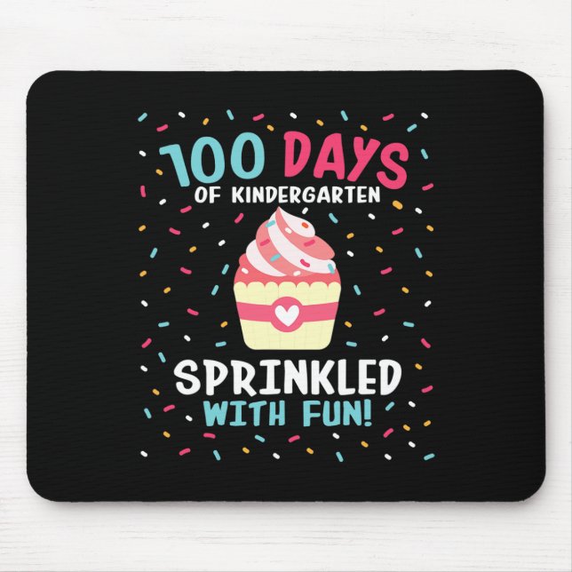 100 Tage Schulmädchen Sprinkled Fun Cupcake Mousepad (Vorne)
