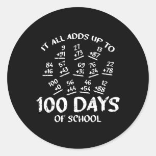 100 Tage Schulmathematik Ergänzung Cool Lehrer Stu Runder Aufkleber