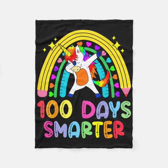 100 Tage Schulregenbogen 100. Schultag Fleecedecke (Vorderseite)