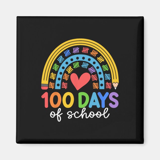 100 Tage Schulrenbow Celebration Design Magnet (Vorne)
