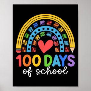 100 Tage Schulrenbow Celebration Design Poster