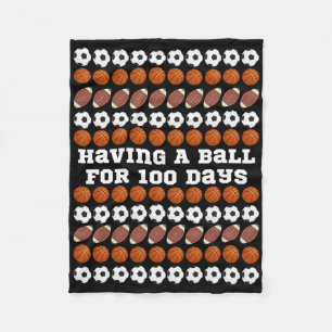 100 Tage Schulsoccer Basketball-Fußball-Boys Fleecedecke