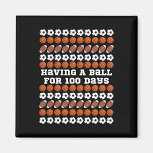 100 Tage Schulsoccer Basketball-Fußball-Boys Magnet