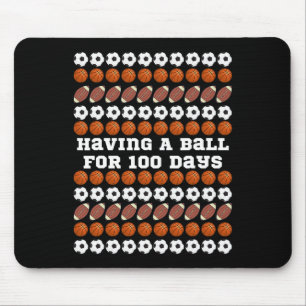 100 Tage Schulsoccer Basketball-Fußball-Boys Mousepad