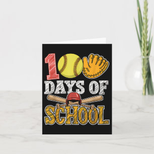 100 Tage SchulSoftball Funny 100 Day Sport Karte