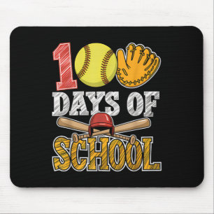 100 Tage SchulSoftball Funny 100 Day Sport Mousepad