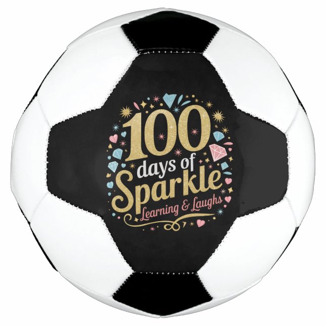 100 Tage Schulsparkle-Lernen und Lächeln Fußball (Vorderseite)