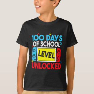 100 Tage Schulstufe Unlock Gaming 100 Tage T-Shirt
