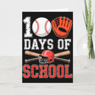 100 Tage Schultag Baseballspieler Lehrer Schüler Karte