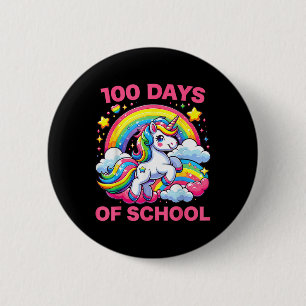 100 Tage Schultag Einhorn Mädchen Lehrer 100. Tag Button