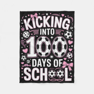 100 Tage Schultag Mädchen Fußball Kokette Schleife Fleecedecke