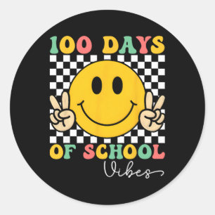 100 Tage Schultage Stimmung Lehrer Kinder 100. Tag Runder Aufkleber