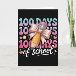 100 Tage Schultöchter Coquette Schleife Kinder Leh Karte