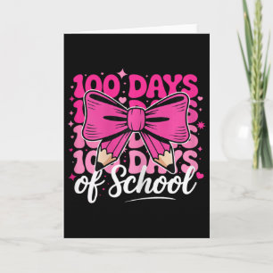 100 Tage Schultöchter Lehrer Kokette Schleife Kind Karte